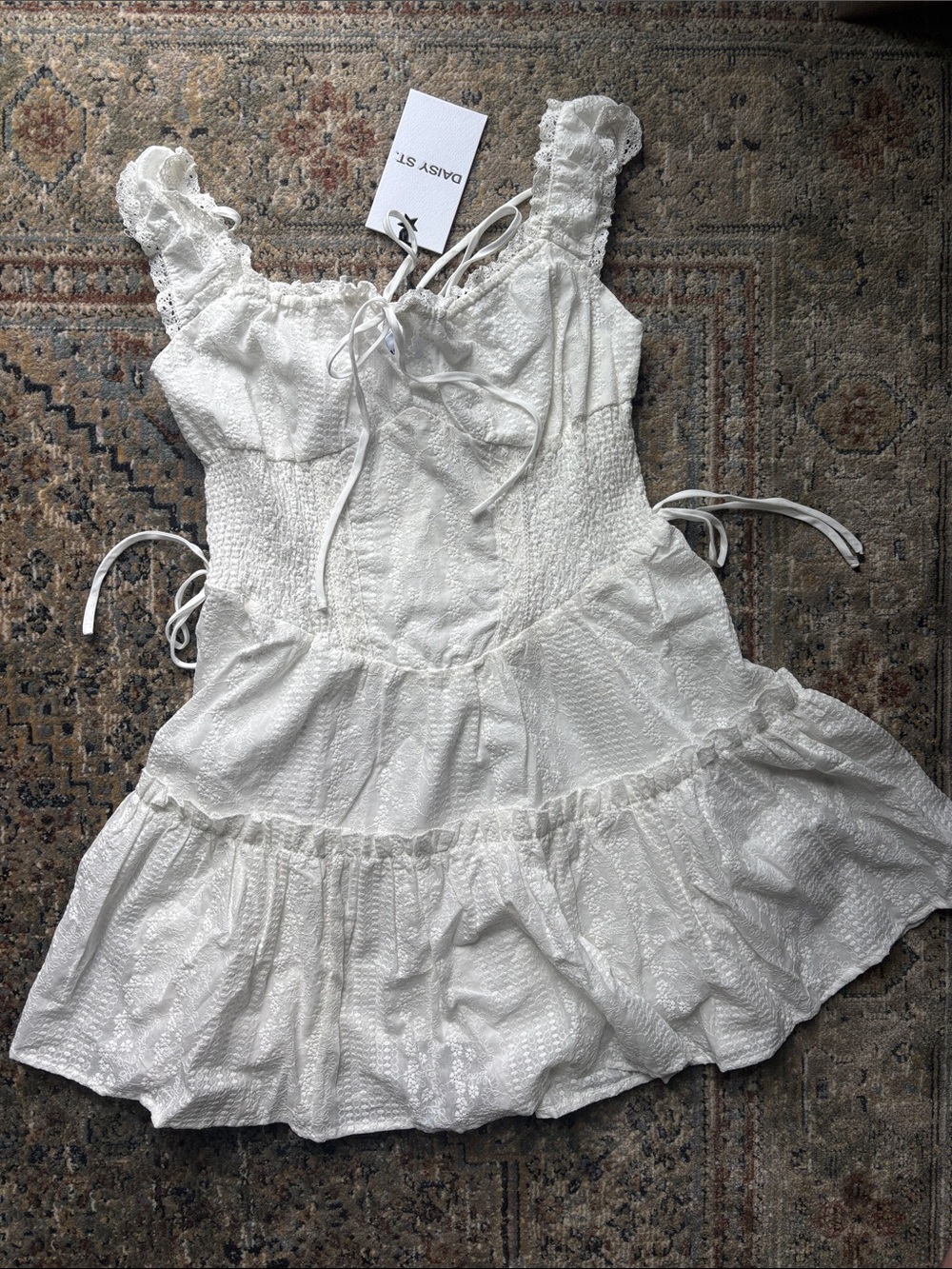 ASOS White Ruffle Mini Dress